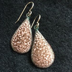 Enameled teardrop earrings